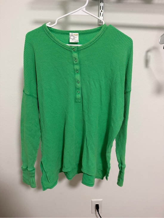 aerie Tops - aerie Lime Green Waffle Henley